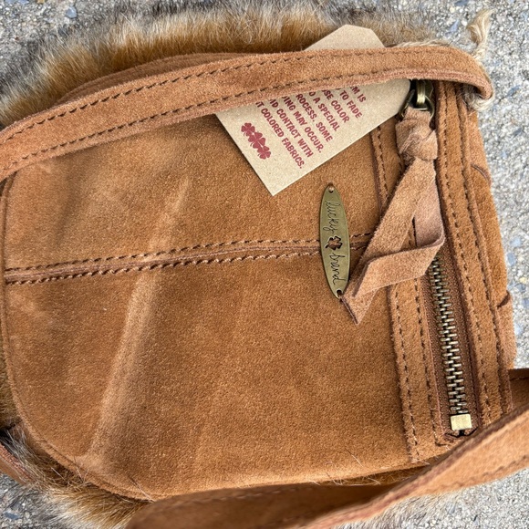 Lucky Brand Brown Suede & Faux Fur Crossbody - Picture 2 of 2